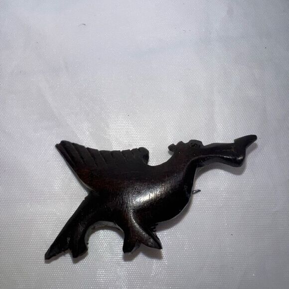 Vintage MCM Hand Carved Wood Seagull Brooch - Picture 2 of 5